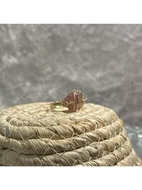 New Rose Quartz Adjustable Ring | Gold Plated Stainless Steel | Hypoallergenic